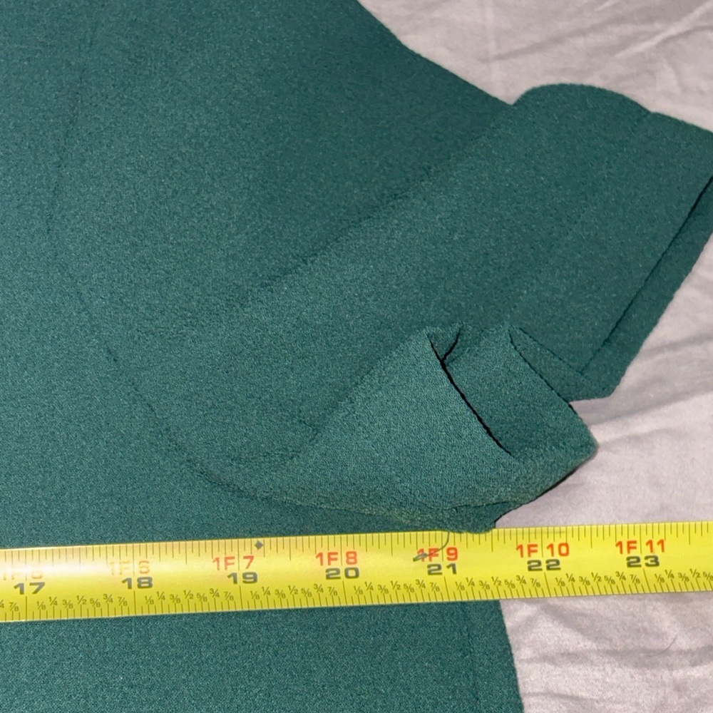 Madewell Green Tailored High-Low Hem Textured Short Sleeve‎ Shirt Size Large - Picture 8 of 10